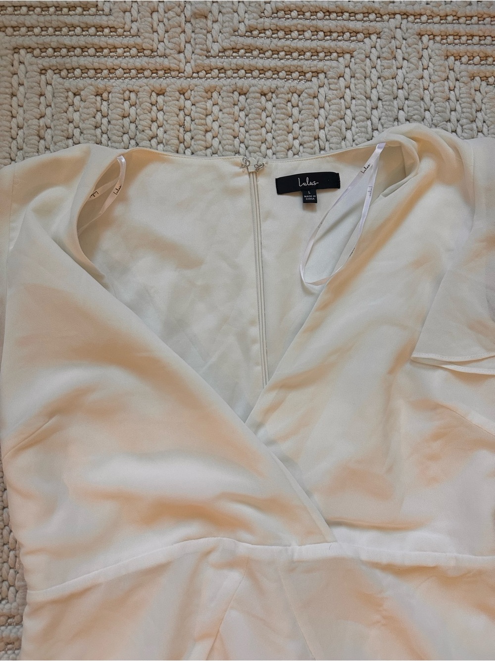 Lulu's Cream Ruffle Wrap Mini Dress - Picture 3 of 5